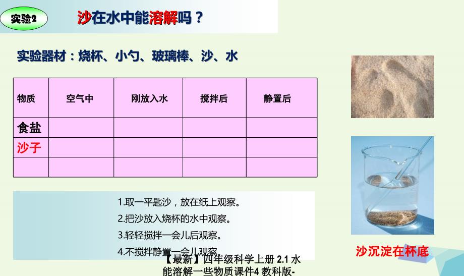 最新四年级科学上册2.1水能溶解一些物质课件4教科版教科版小学四年级上册自然科学课件_第4页