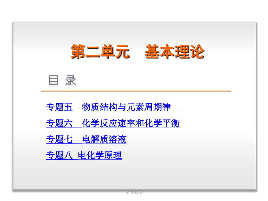 高考化学二轮复习：第2单元-基本理论【课时讲课】_第1页