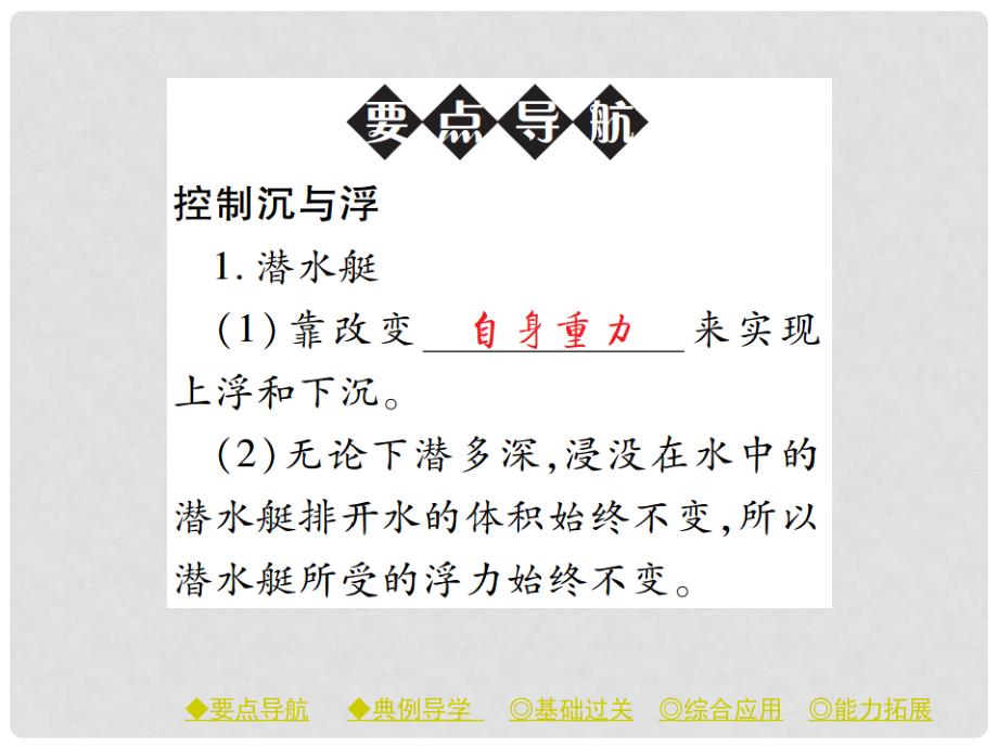 八年级物理下册 10.3 科学探究 浮力的大小 第2课时 控制沉与浮课件 （新版）教科版_第2页