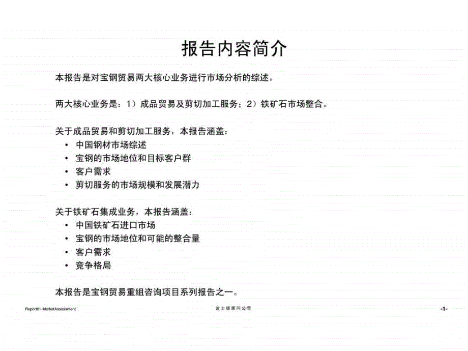 波士顿：宝钢集团贸易重组项目报告一：两个主要业务的市场分析报_第2页