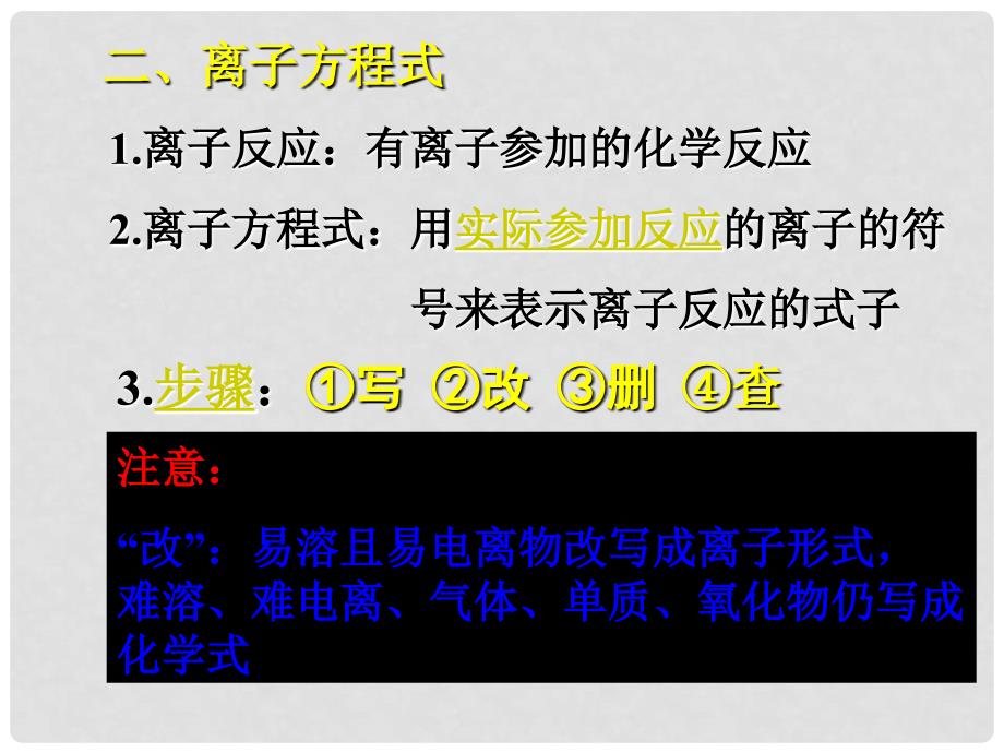 高中化学全套知识总结课件必修一必修一课件离子反应_第4页