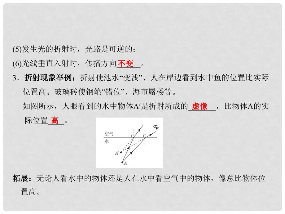 中考物理总复习 第三章 光的折射、光的散射课件_第2页