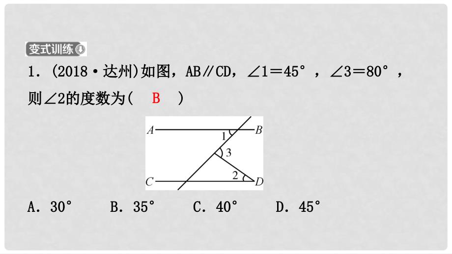 安徽省中考数学总复习 第四章 三角形 第一节 线段、角、相交线与平行线课件_第4页