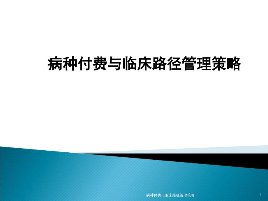 病种付费与临床路径管理策略课件_第1页