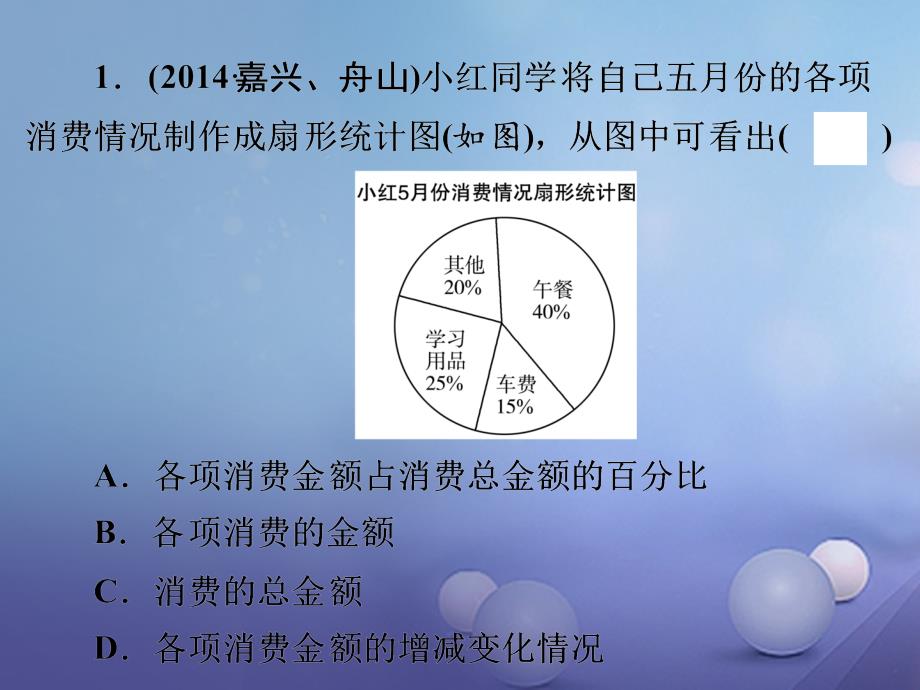 2022年中考数学一轮复习《常见的统计图表》课件 浙教版_第1页