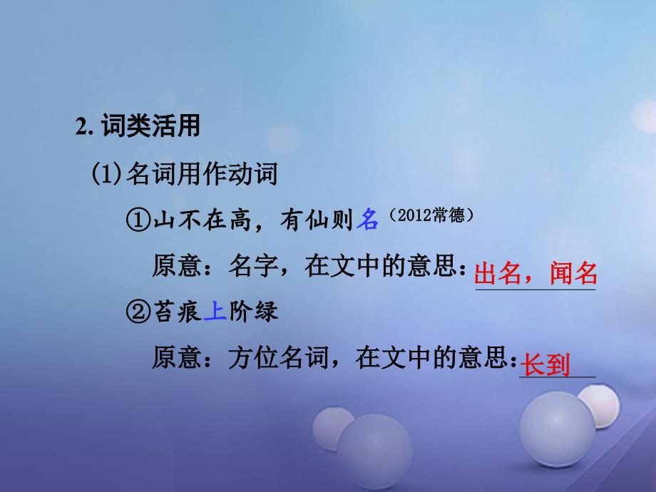 湖南省2023中考语文 第二部分 古诗文阅读 专题一 文言文阅读 三 陋室铭课件 语文版_第3页