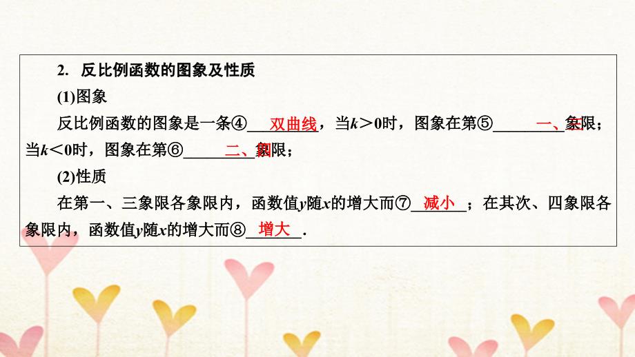 江西省2023中考数学 第一部分 教材同步复习 第三章 坐标与函数 11 反比例函数课件 新人教版_第3页