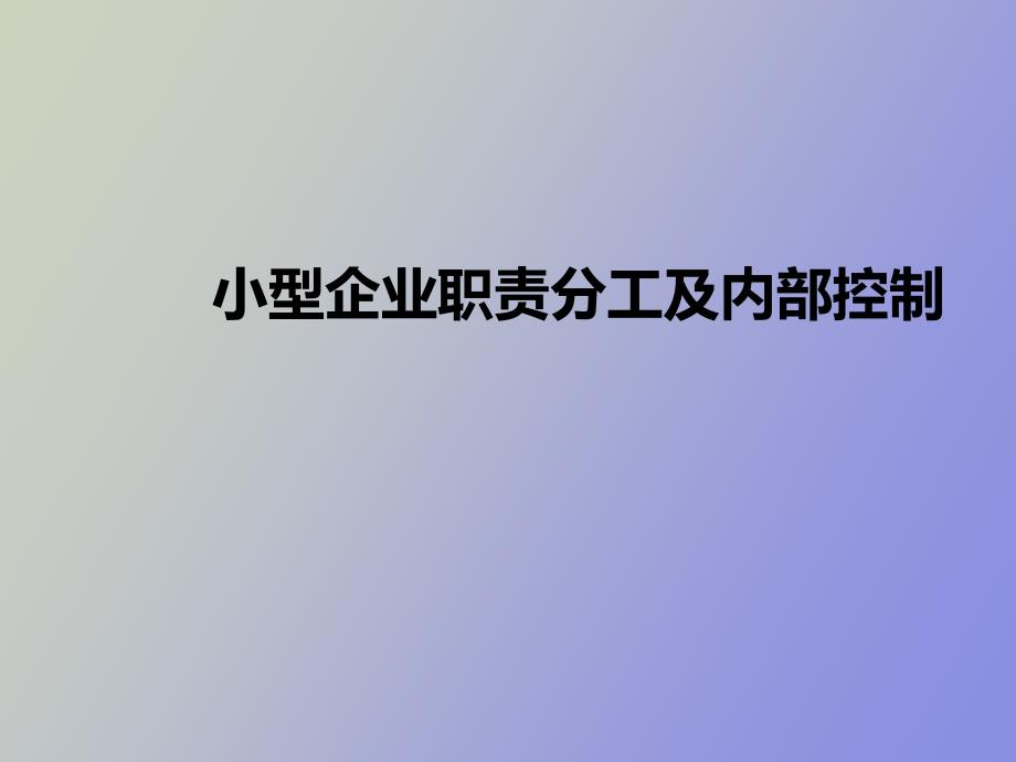 小型企业职责分工及内部控制_第1页