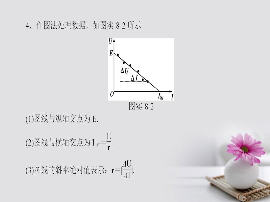 （江苏专用）2023届高三物理一轮复习 必考部分 第7章 恒定电流 实验8 测量电源的电动势和内阻课件_第4页