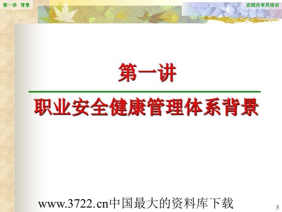 职业安全健康管理体系在线内审员培训班.ppt_第5页