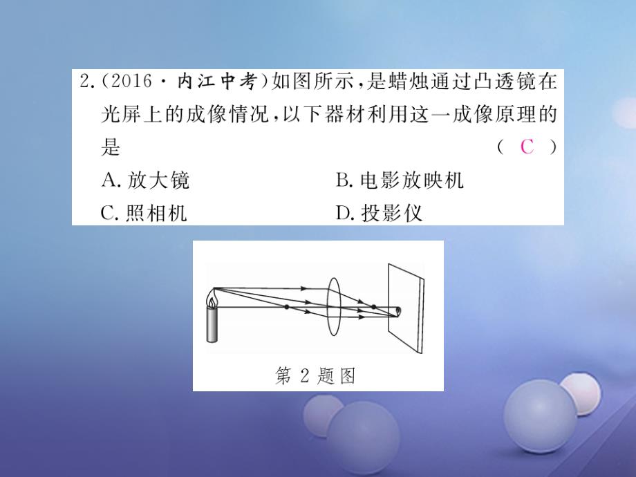 2023-2023学年八年级物理全册 第4章 第6节 神奇的眼睛（第2课时 透镜的应用）作业课件 （新版）沪科版_第3页