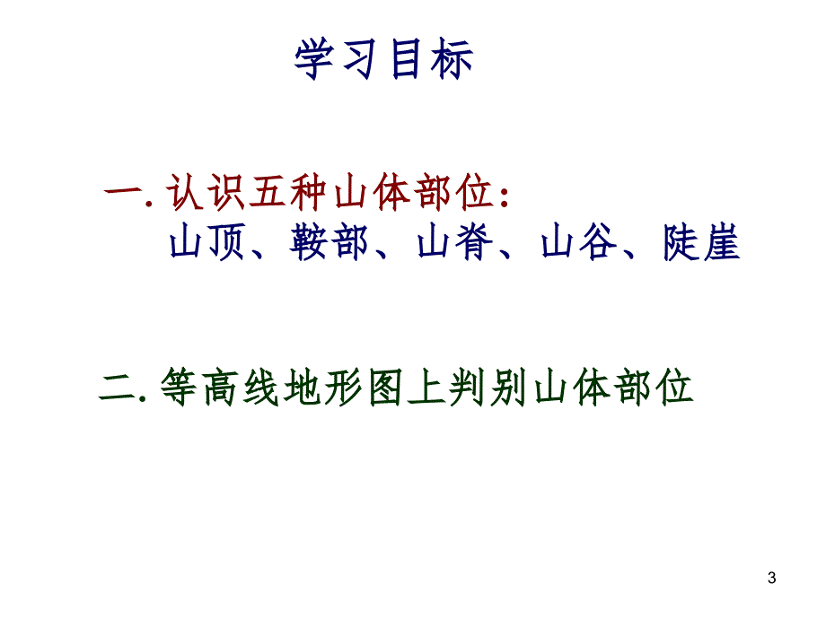 等高线地形图山体部位的判读PPT精选文档_第3页