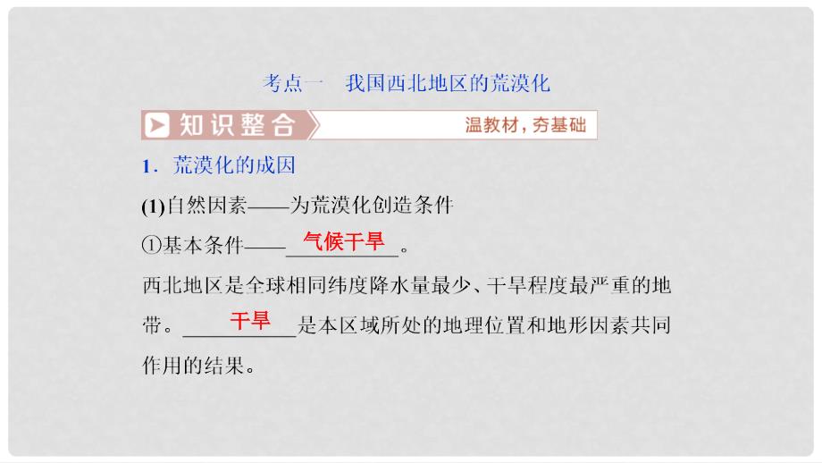 高考地理一轮复习 第14章 区域生态环境建设 第三十九讲 荒漠化的防治——以我国西北地区为例课件 新人教版_第4页