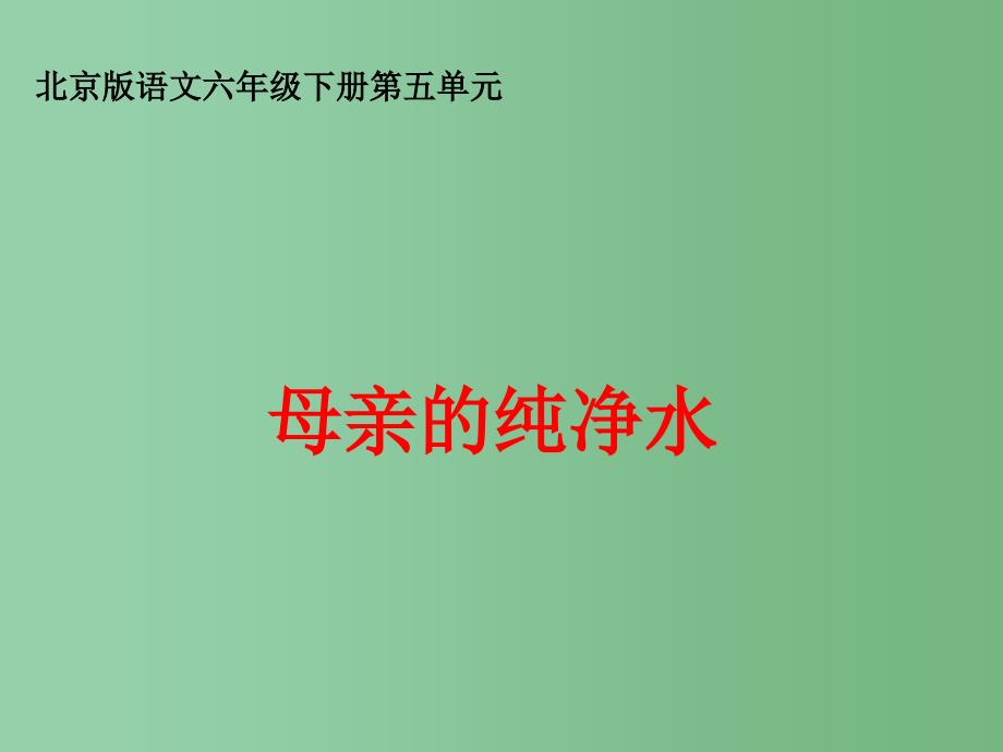 六年级语文下册 母亲的纯净水课件 北京版_第1页