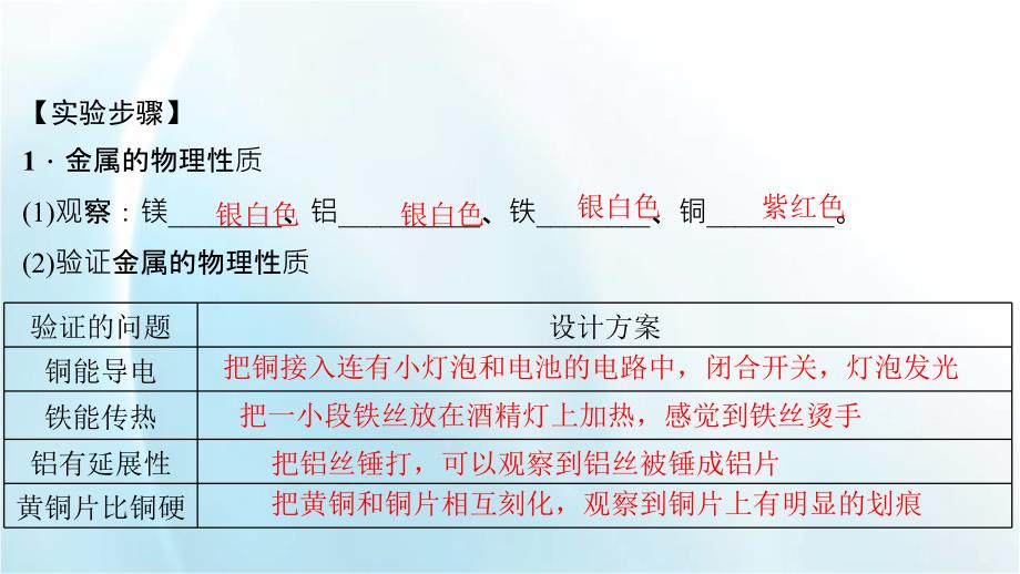 实验活动4金属的物理性质和某些化学性质_第3页