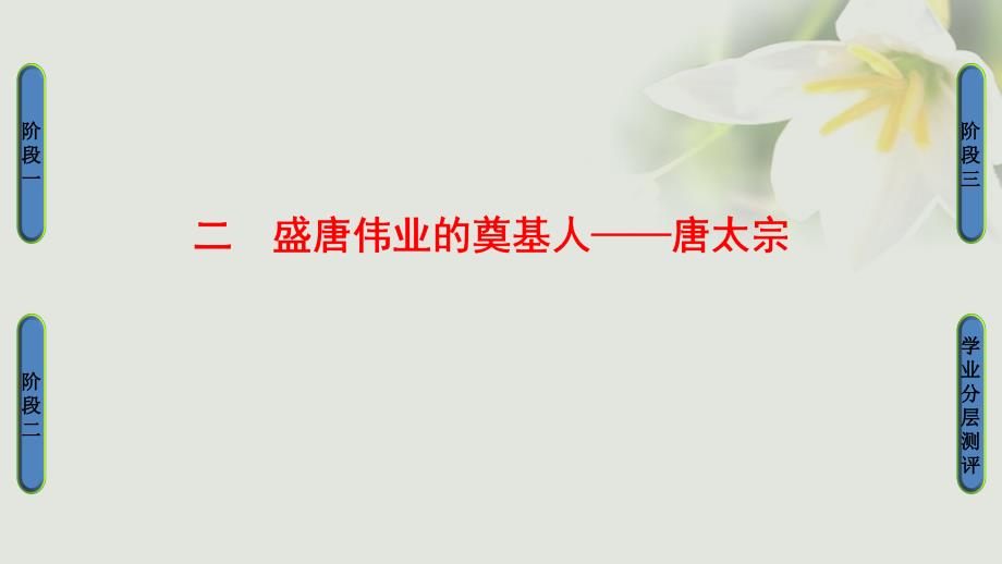 高中历史专题1古代中国的政治家二盛唐伟业的奠基人唐太宗课件人民版选修_第1页