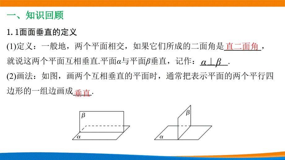 新人教A版高中数学必修二第八单元《8.6.3平面与平面垂直复习课（第3课时）》课件_第2页