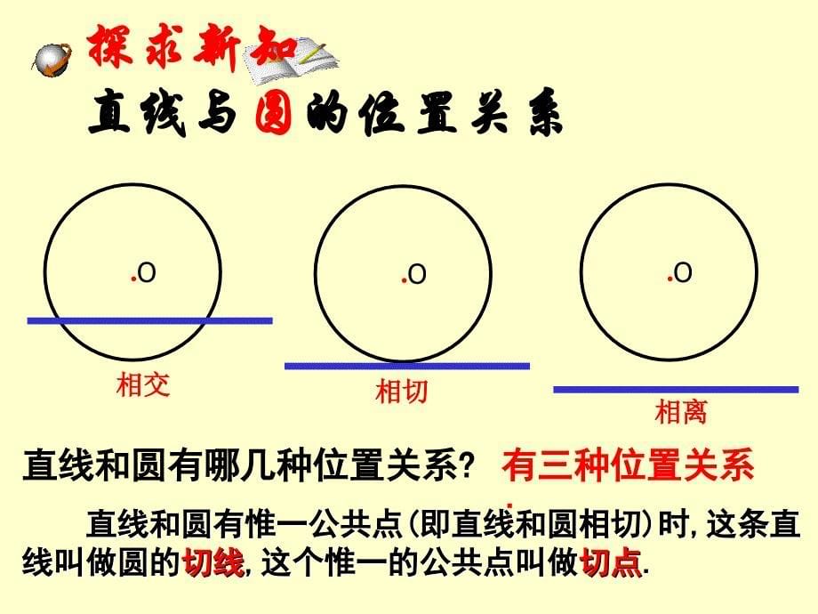 《直线和圆的位置关系与圆的切线性质》PPT课件1-九年级下册数学北师大版_第5页