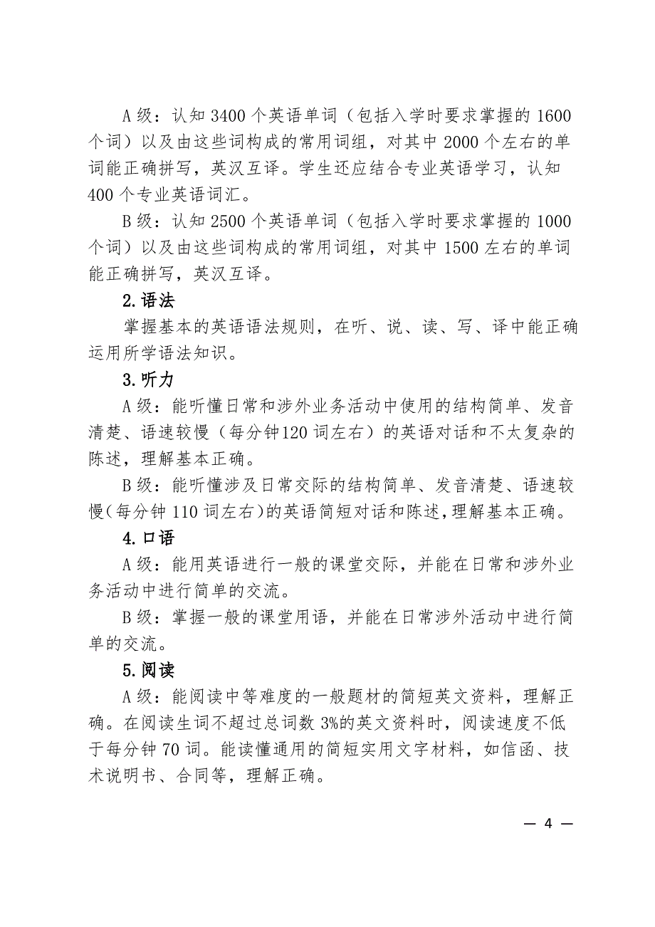 湖北理工学院2022年普通专升本《大学英语》考试大纲_第4页