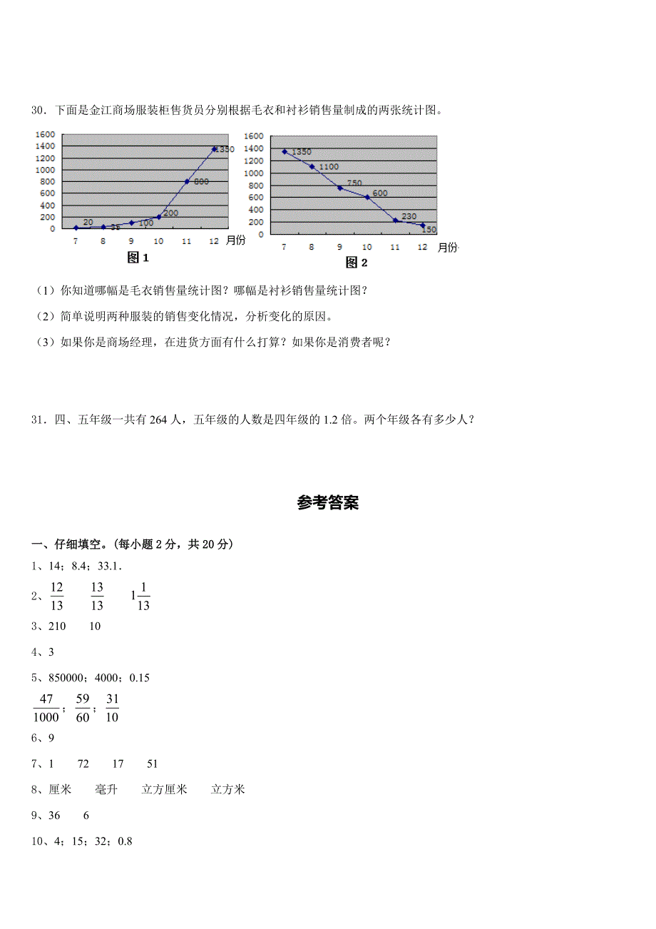 江西省萍乡市栗县2022-2023学年五下数学期末检测模拟试题含答案_第4页