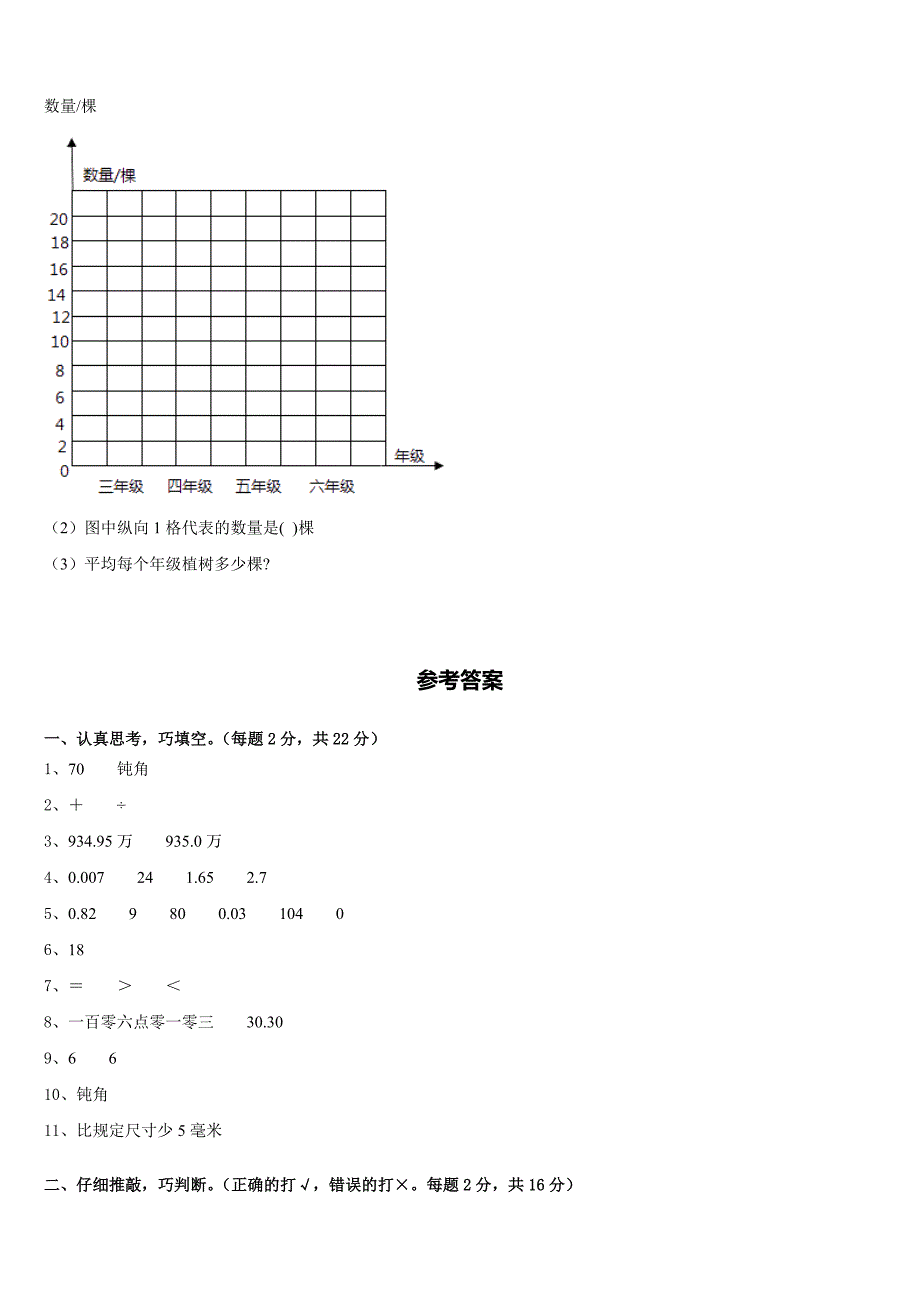 河北省石家庄市2022-2023学年四下数学期末考试模拟试题含答案_第4页