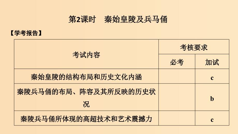 2018-2019版高中历史第5章中国著名的历史遗迹第2课时秦始皇陵及兵马俑课件新人教版选修6 .ppt_第1页