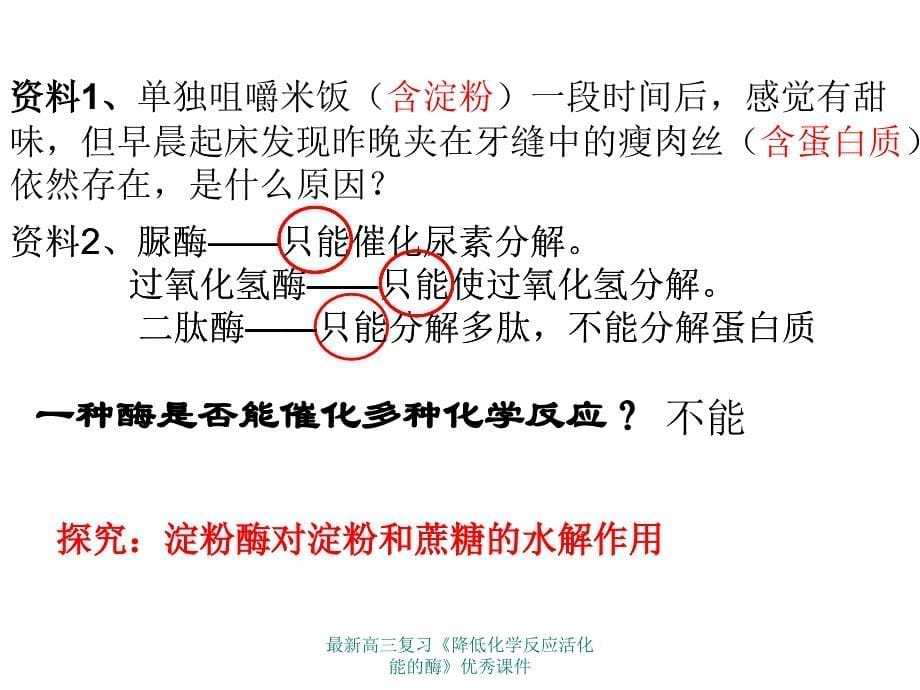 高三复习《降低化学反应活化能的酶》优秀课件_第5页