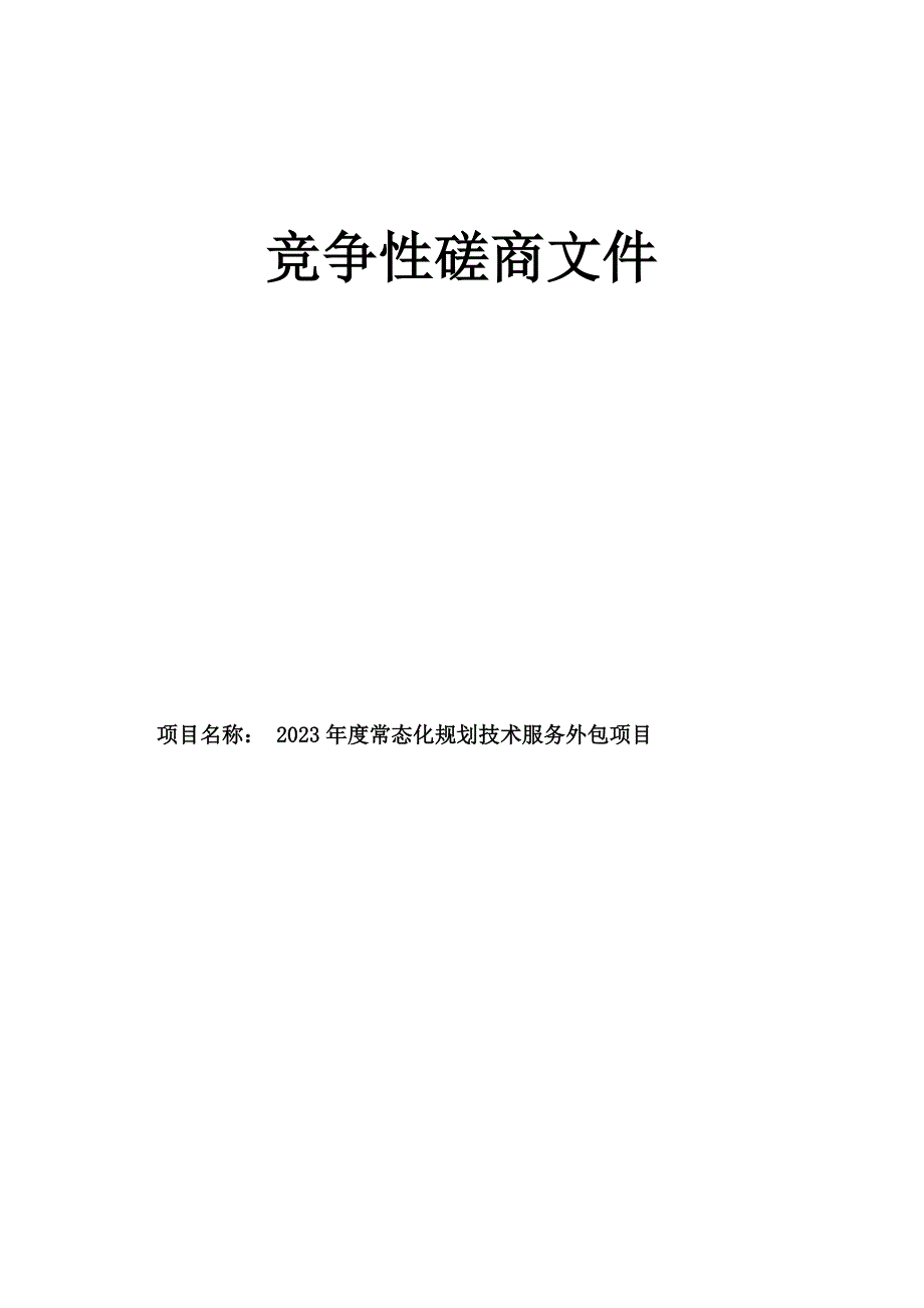 2023年度常态化规划技术服务外包项目招标文件_第1页