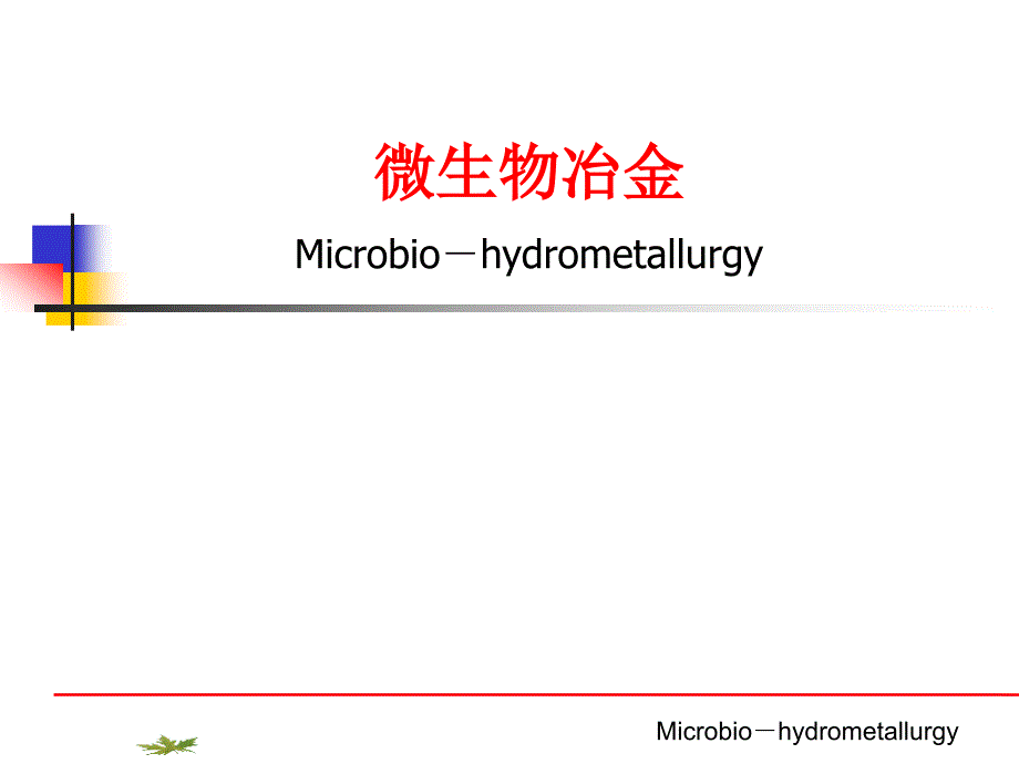 微生物冶金-PPT课件剖析_第1页