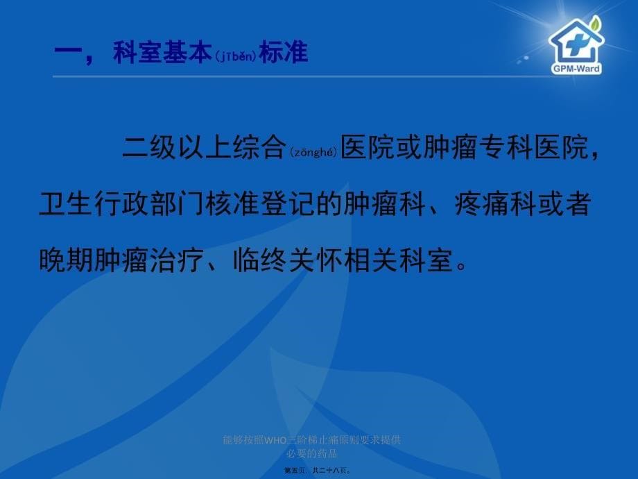 能够按照WHO三阶梯止痛原则要求提供必要的药品课件_第5页