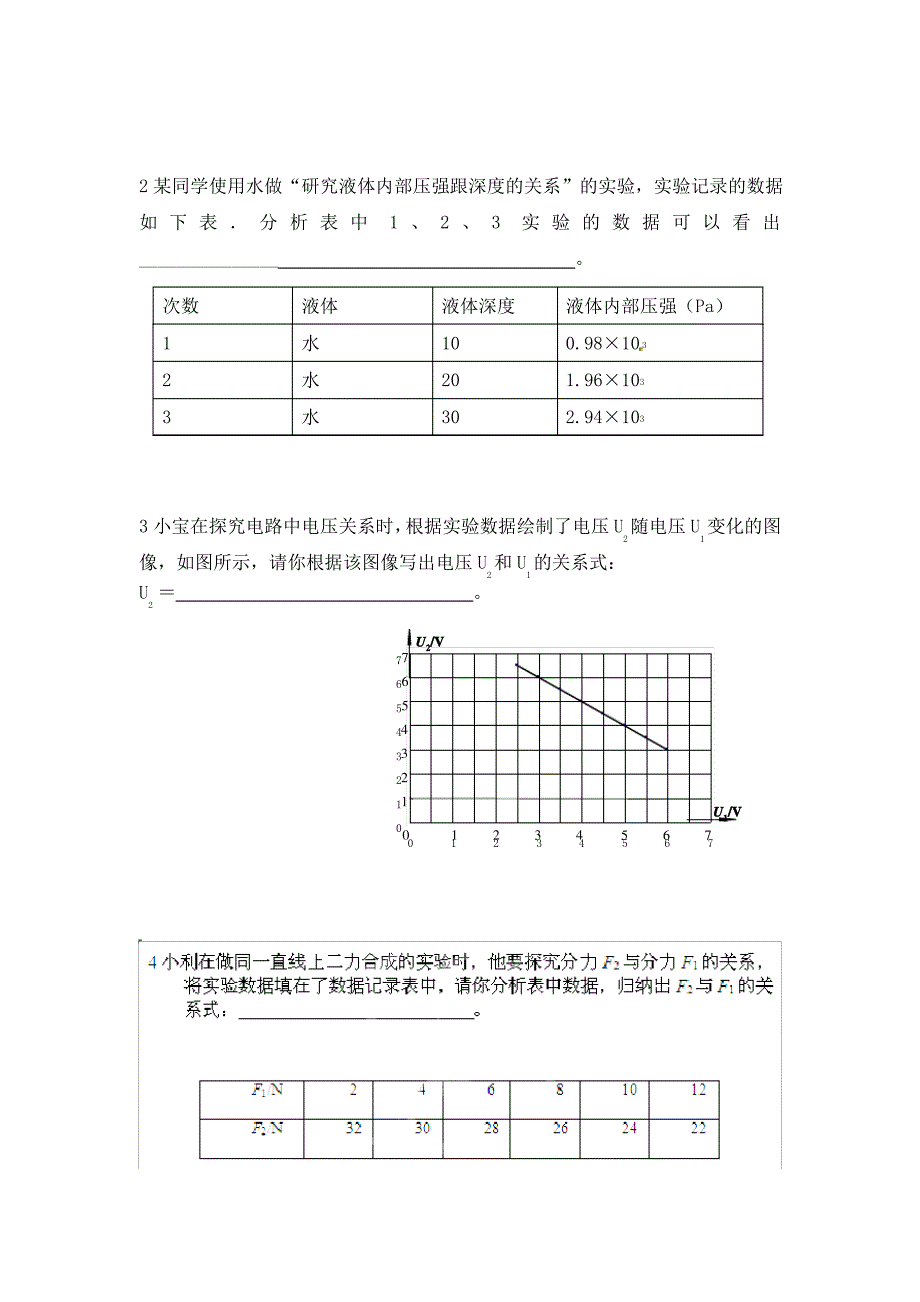 北京市房山区南尚乐中学2020届中考物理专题复习 实验结论的考察(无答案)_第2页