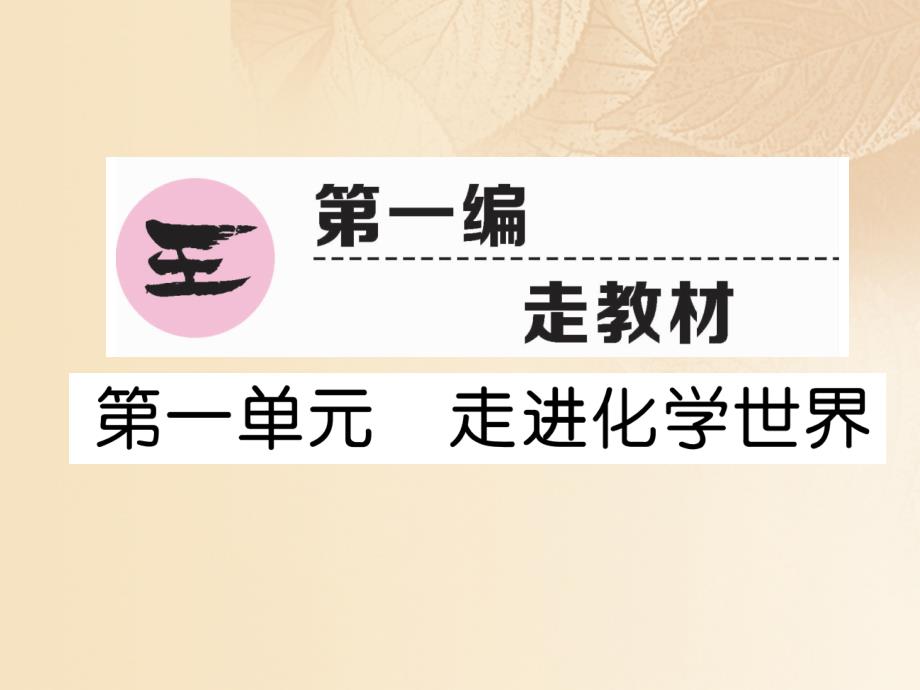 （云南专版）2023年中考化学总复习 第一编 第1单元 走进化学世界（精讲）课件_第1页