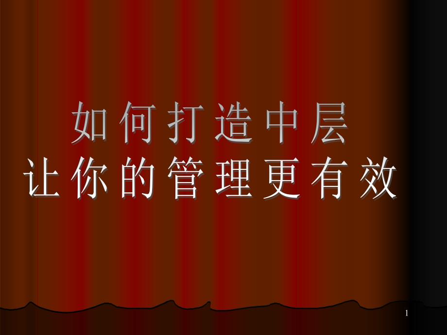 如何打造中层让你的管理更有效【强烈推荐非常经典】_第1页