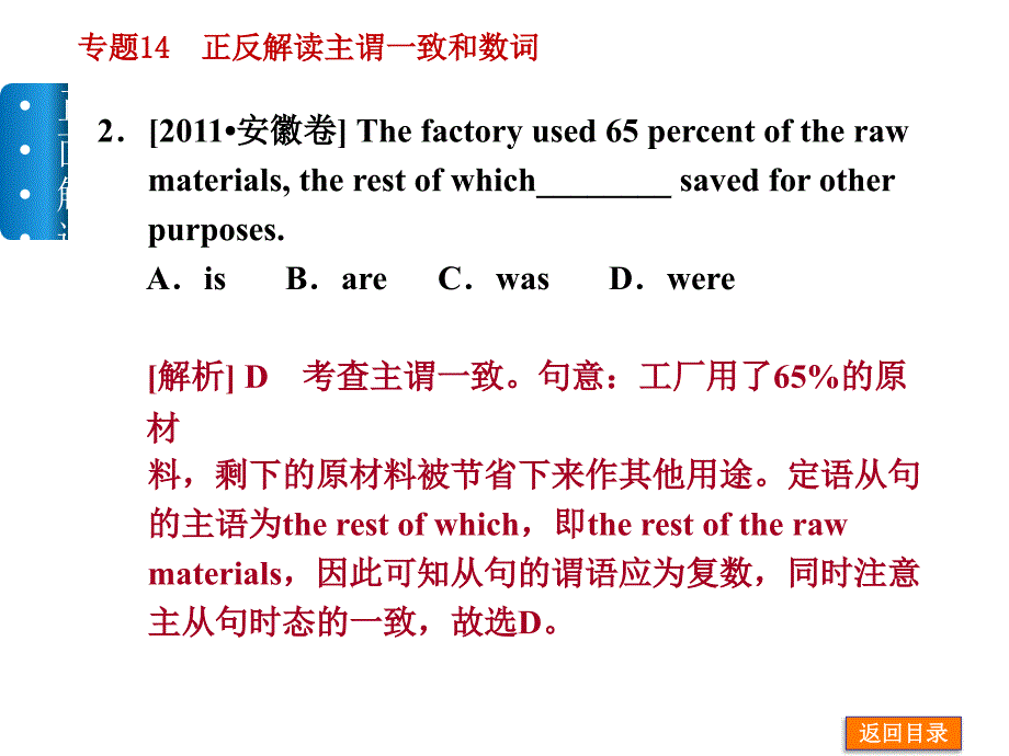 高三英语名师解读主谓一致和数词_第3页