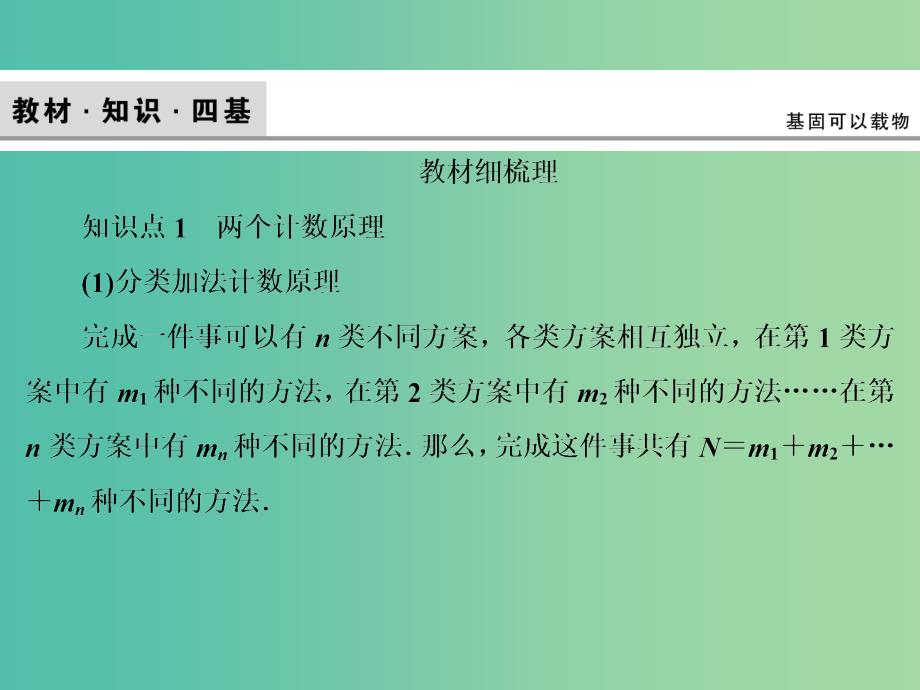 2020高考数学大一轮复习 第十章 计数原理、概率、随机变量及其分布 第一节 计数原理与排列组合课件 理 新人教A版.ppt_第4页