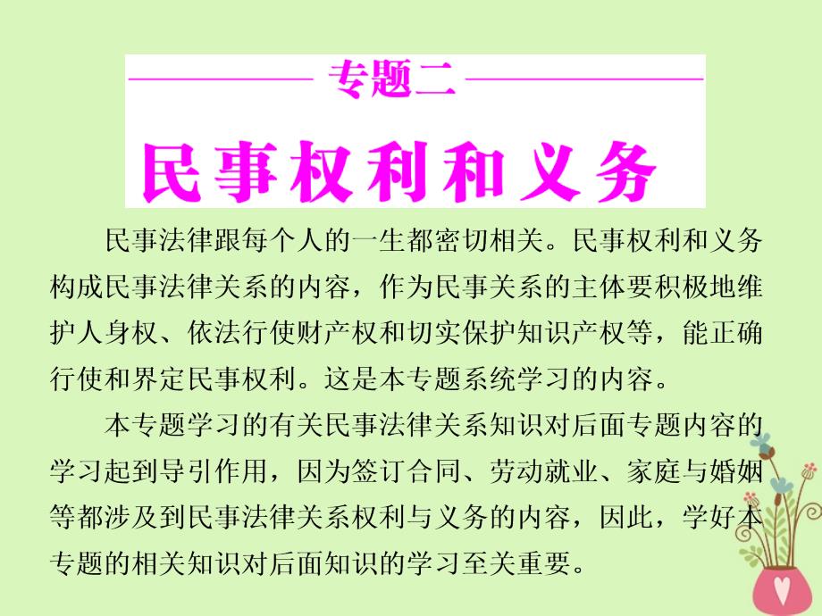 2022-2023学年高中政治 专题二 民事权利和义务 第一框 认真对待权力和义务课件 新人教版选修5_第2页