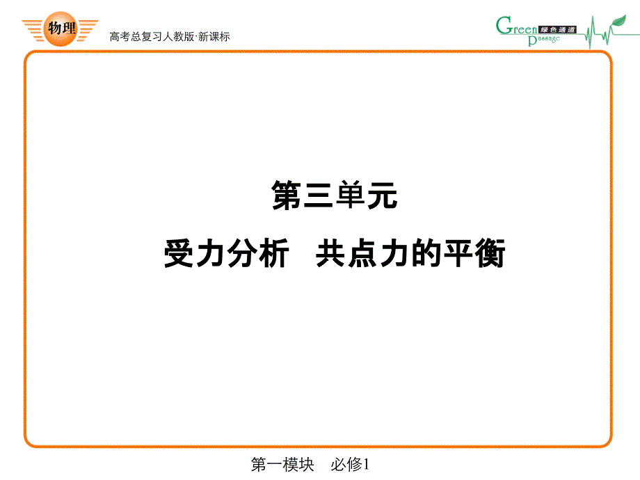 人教版课标高中物理必修一受力分析共点力的平衡部分.ppt_第1页