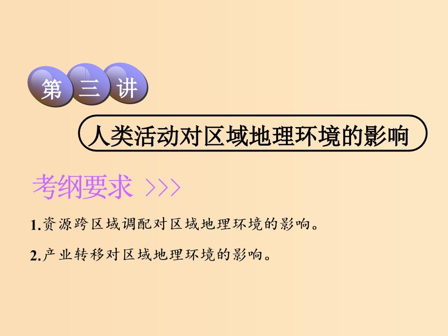 2019版高考地理一轮复习第3部分区域地理第十一章区域地理环境和人类活动第三讲人类活动对区域地理环境的影响课件中图版.ppt_第1页