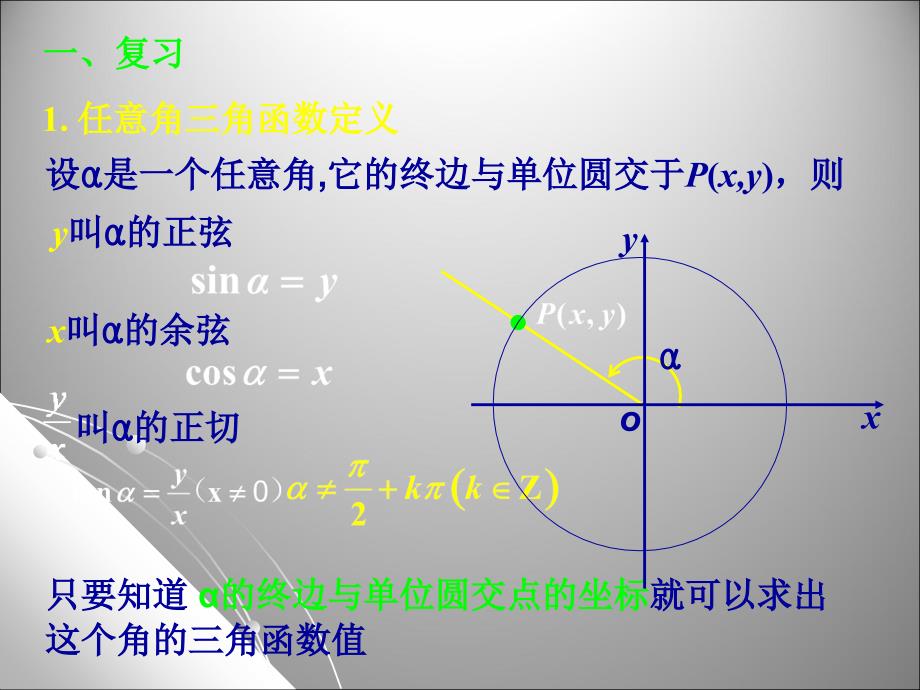 121任意角的三角函数(2)_第2页