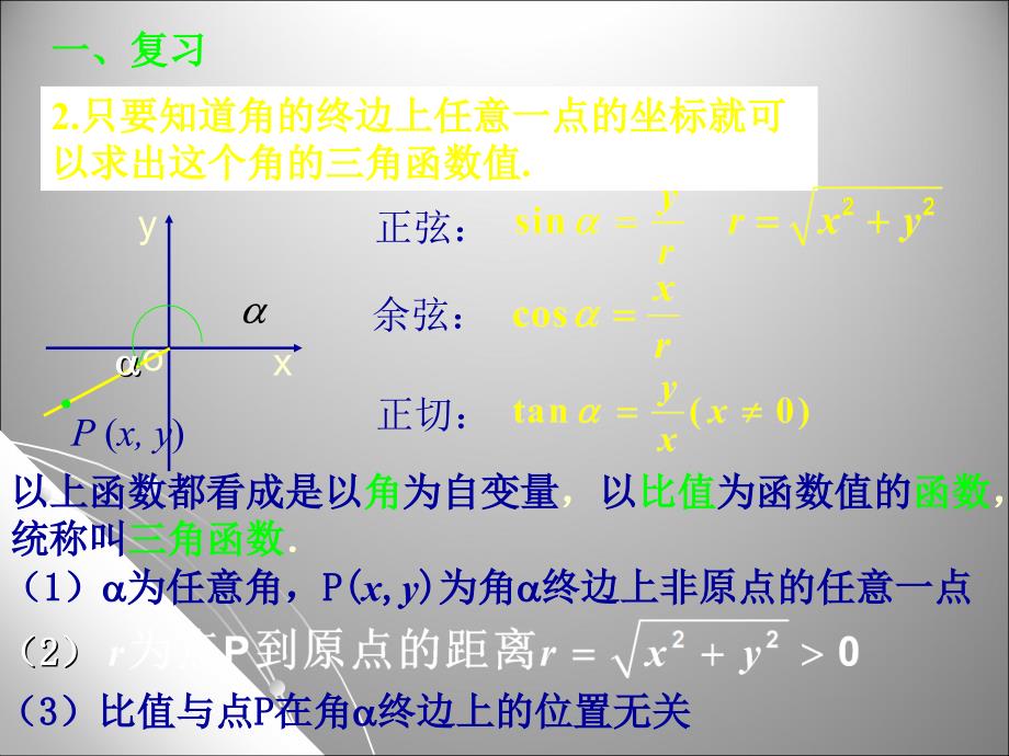 121任意角的三角函数(2)_第3页