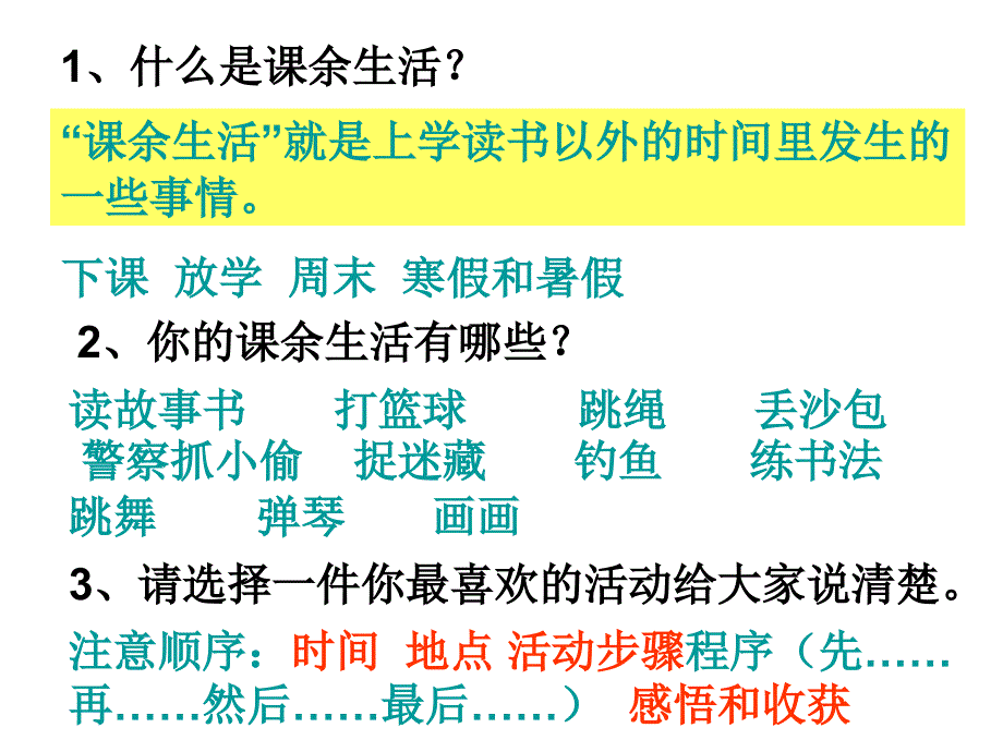 语文园地一《我的课余生活》习作课件_第2页