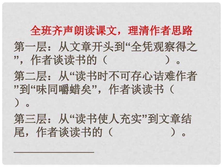 内蒙古鄂尔多斯市康巴什新区第二中学九年级语文上册 第15课《谈读书》课件 新人教版_第5页