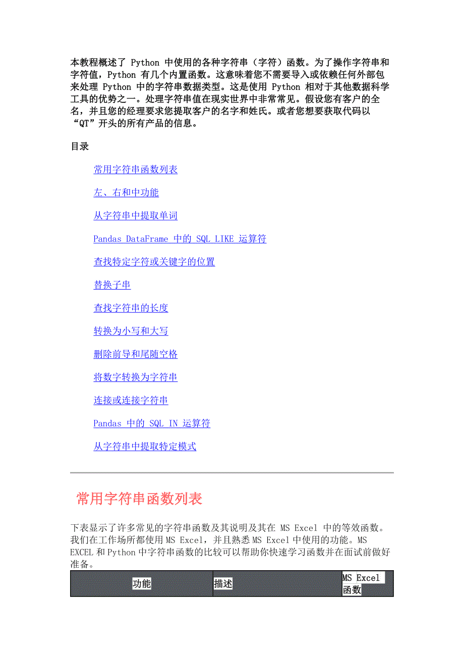 Python 数据操作教程PYTHON 中的字符串函数及示例_第1页