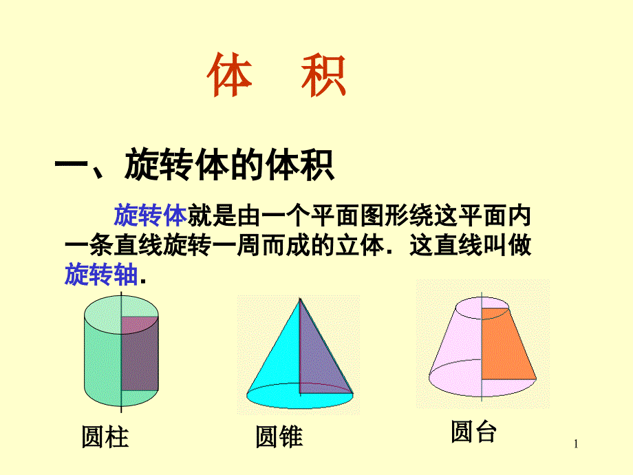 微积分计算体积ppt课件_第1页