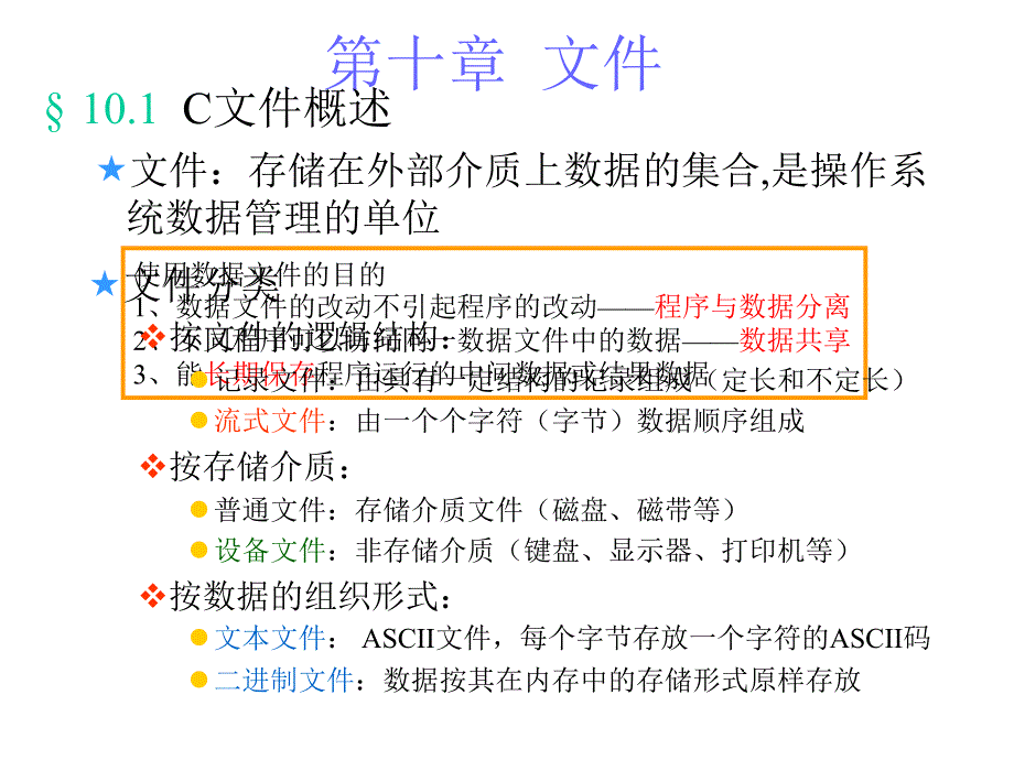 C语言课件（谭浩强）：第十章文件_第1页