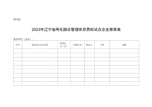 2023年辽宁省两化融合管理体系贯标试点企业表