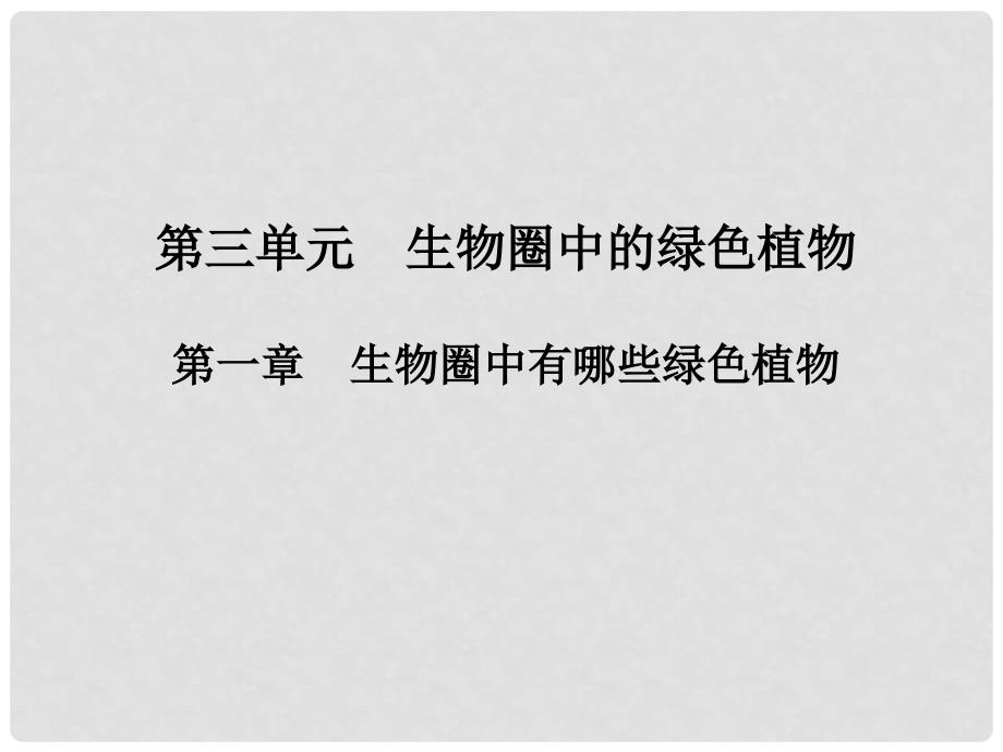 广东省河源市中英文实验学校中考生物 第三单元 第一章 生物圈中有哪些绿色植物复习课件_第1页