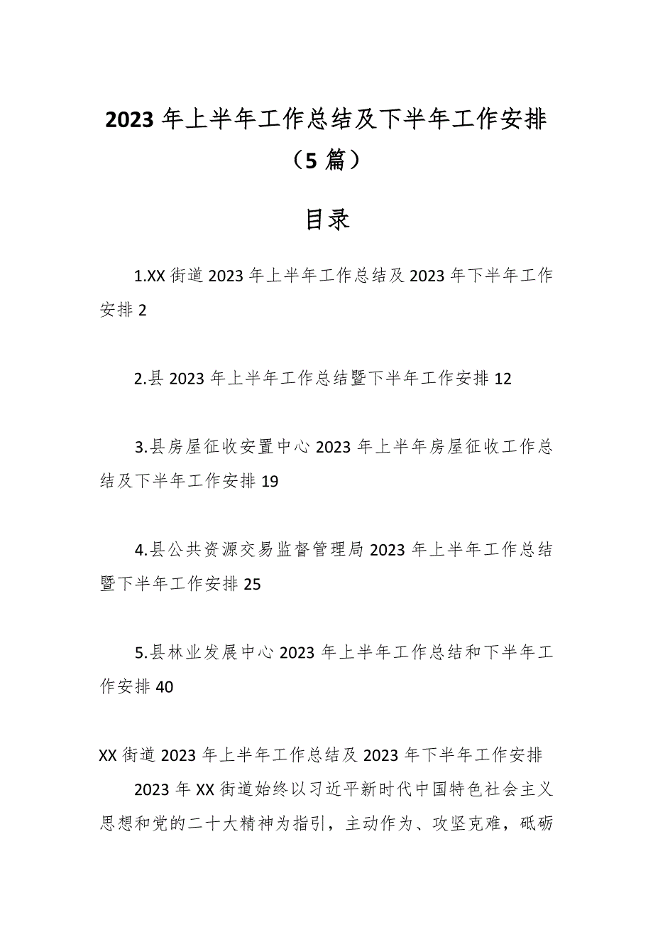 （5篇）2023年上半年工作总结及下半年工作安排_第1页