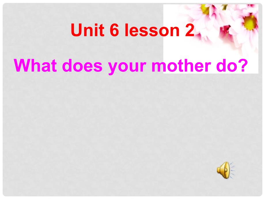 四年级英语上册 Unit 6 Lesson 2 What does your mother do课件1 鲁科版_第1页