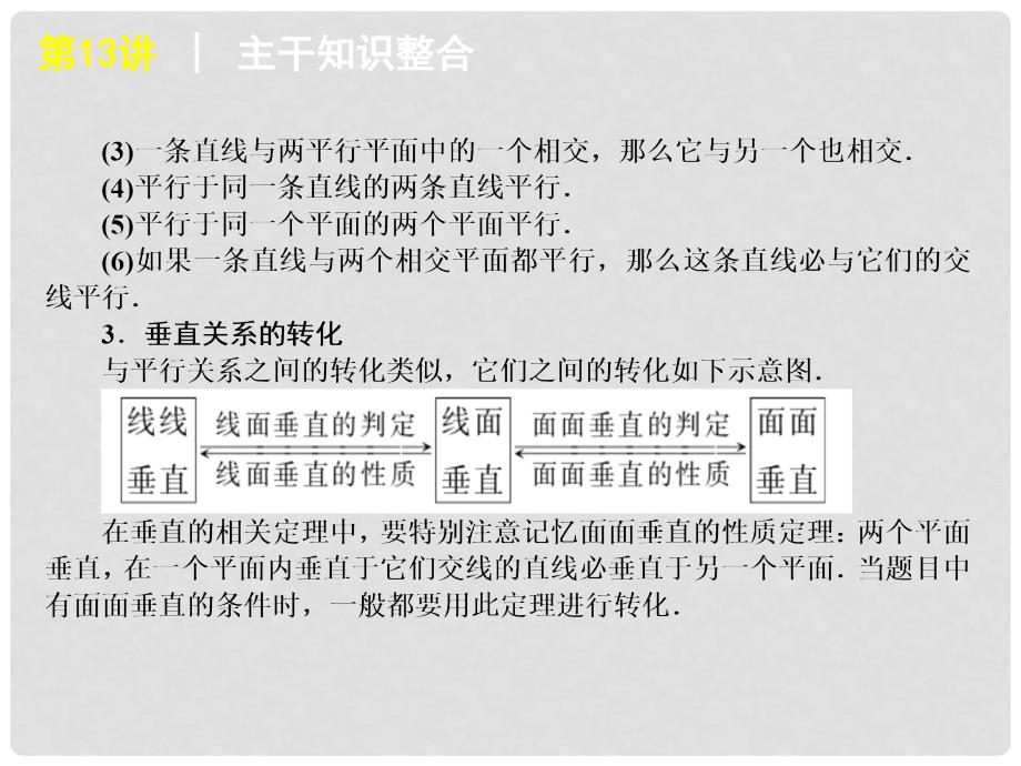 高考数学二轮复习 专题4第13讲 点、直线、平面之间的位置关系精品课件 新课标版_第3页